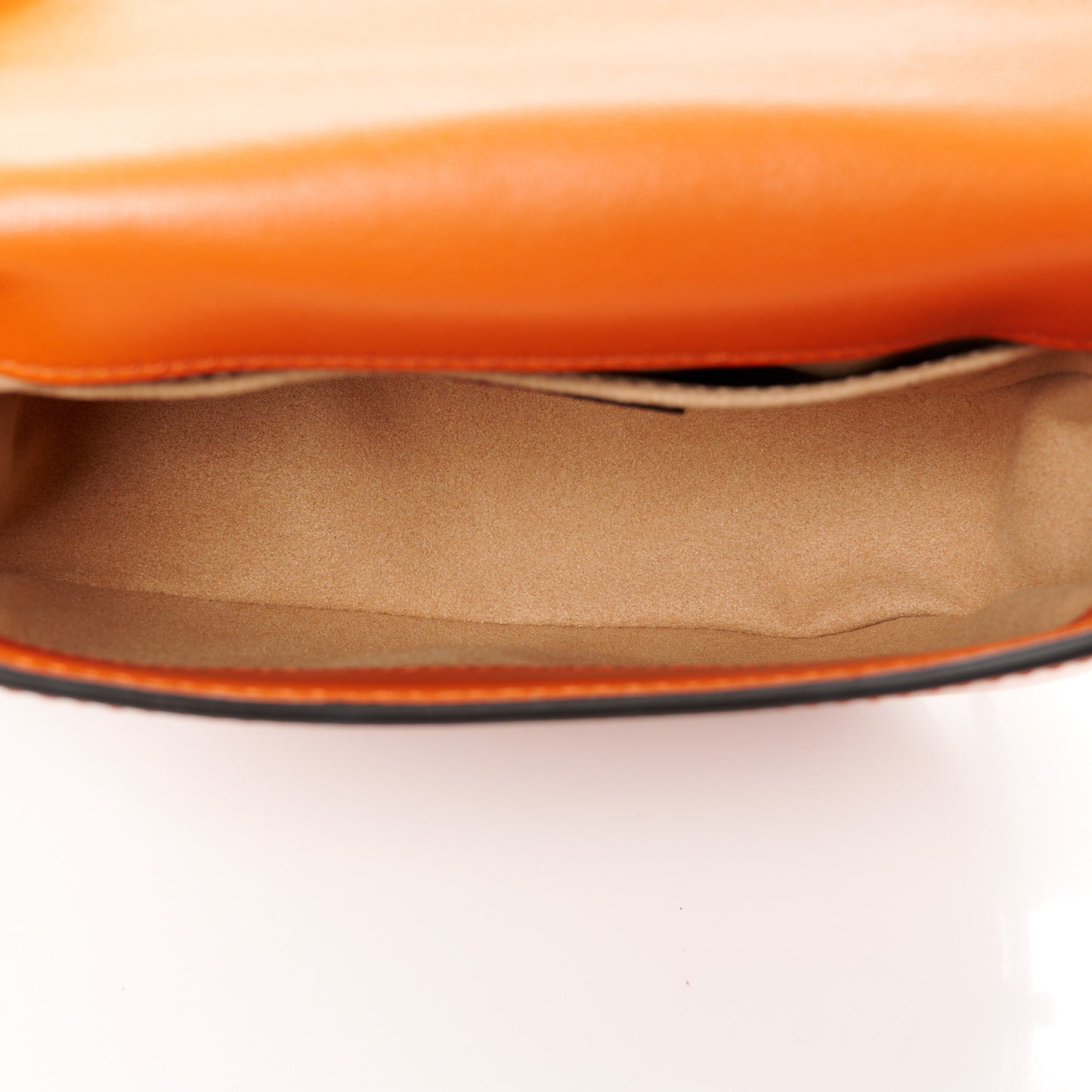 Shiny Calfskin Varenne Satchel Amber Orange