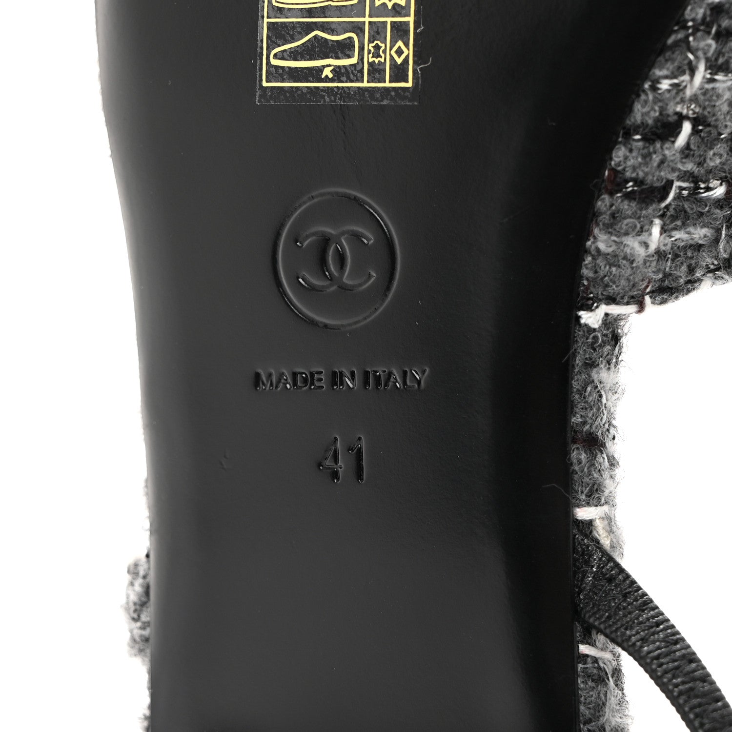 Chanel Tweed Corduroy Cap Toe Slingback Flats 41 Grey Black 8 of 8