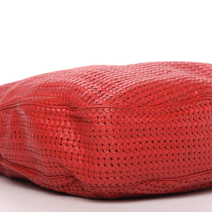 Christian Dior Lambskin Woven Dior Soft Hobo Rouge Moyen 6 of 13