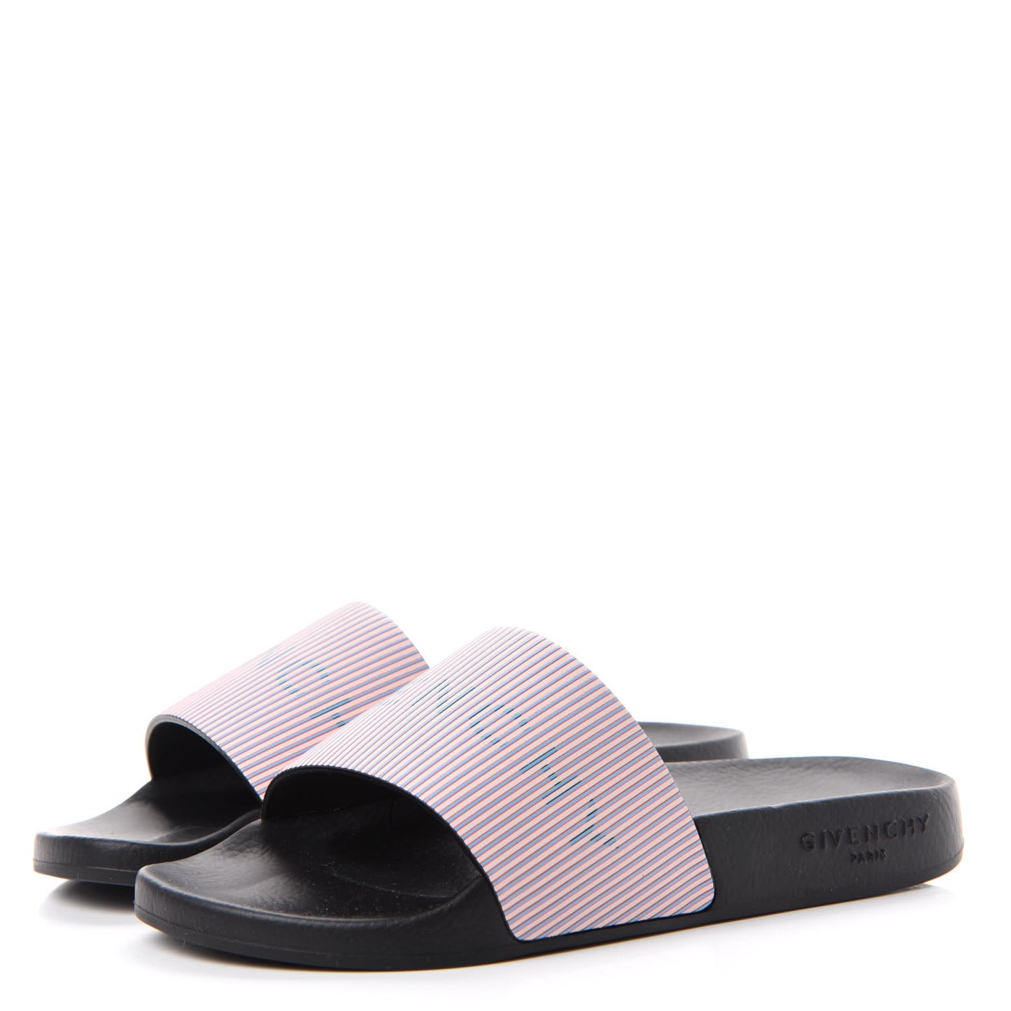 Metallic Calfskin Logo Womens Pool Slide Sandals 36 Light Pink
