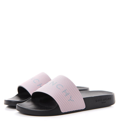 Givenchy Metallic Calfskin Logo Womens Pool Slide Sandals 36 Light Pink 3 of 12