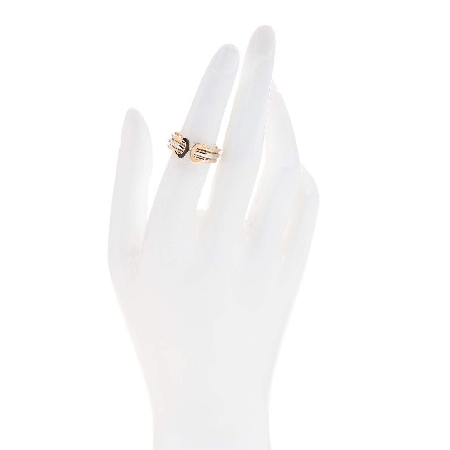18K Pink Yellow White Gold 8mm C De Cartier Ring 52 6