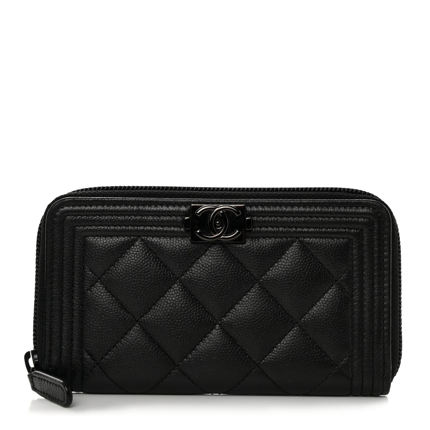 Chanel Caviar Quilted Small Boy Zip Around Wallet So Black 1 of 10