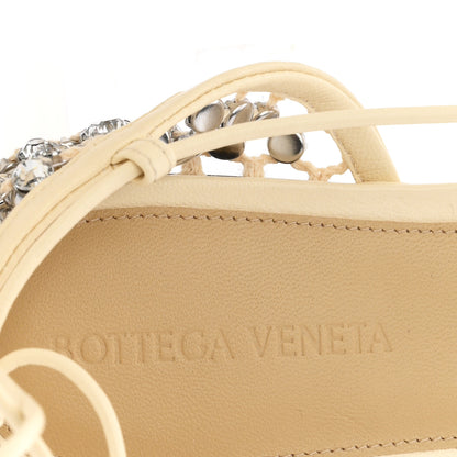 Bottega Veneta Mesh Nappa Crystal Embellished Sparkle Stretch Ankle Tie Flats 38 Black 8 of 9