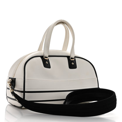 Christian Dior Calfskin Dior Vibe Zip Bowling Bag White 3 of 10