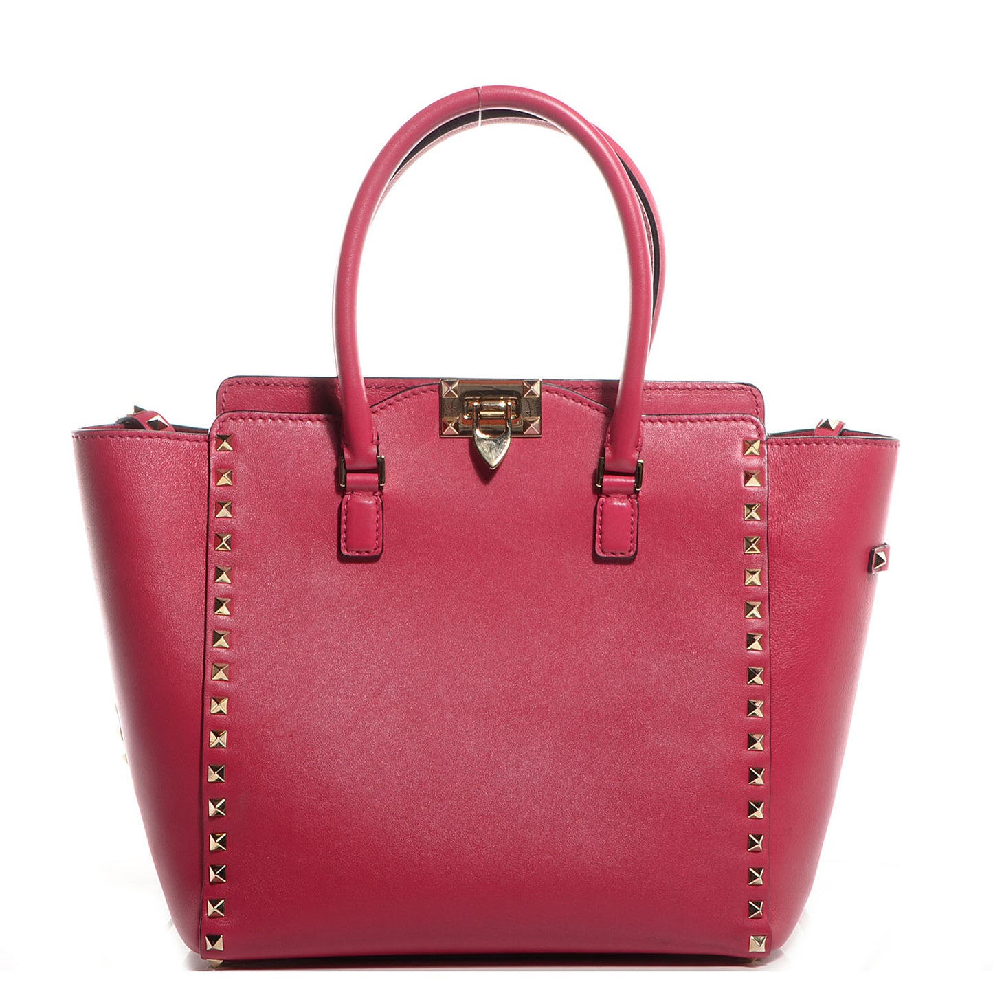Vitello Rockstud Double Handle Tote Cyclamin