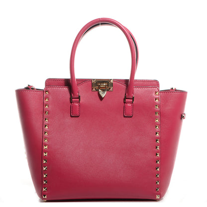 Valentino Garavani Vitello Rockstud Double Handle Tote Cyclamin 1 of 9
