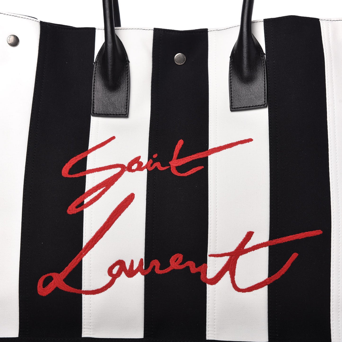 Canvas Noe Striped Tote Black White