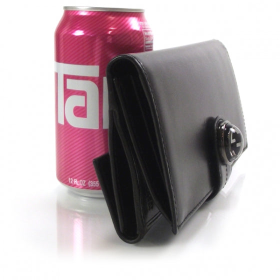 Leather Galaxy Continental Wallet Metallic Black