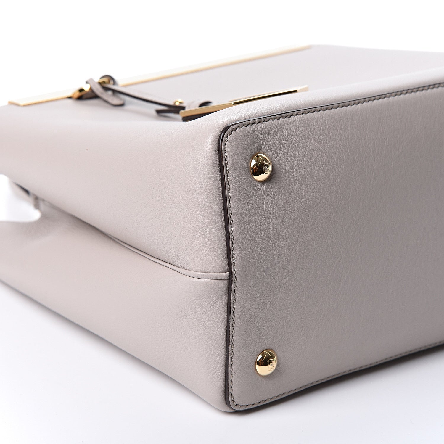 Fendi Vitello Dolce Petite 2Jours Tote Grigio Polvere Baby Pink 7 of 8