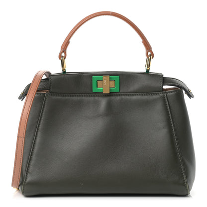 Fendi Nappa Colorblock Mini Peekaboo Iconic Satchel Oliva Vacchetta Powder Pink 1 of 14