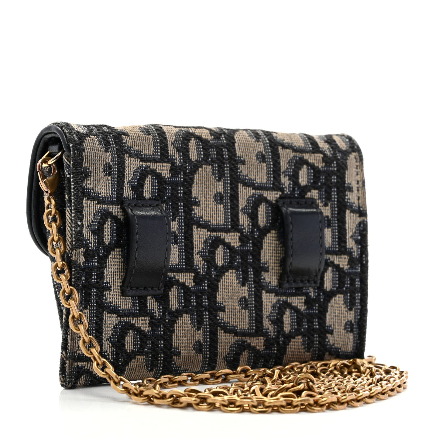 Oblique Nano Saddle Chain Pouch Blue