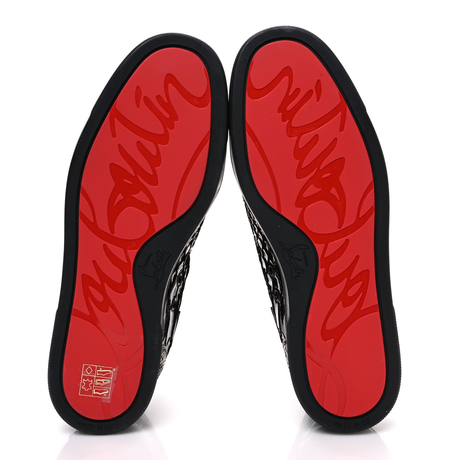 Christian Louboutin Patent Snakeskin Mens Louis Flat Sneakers 40