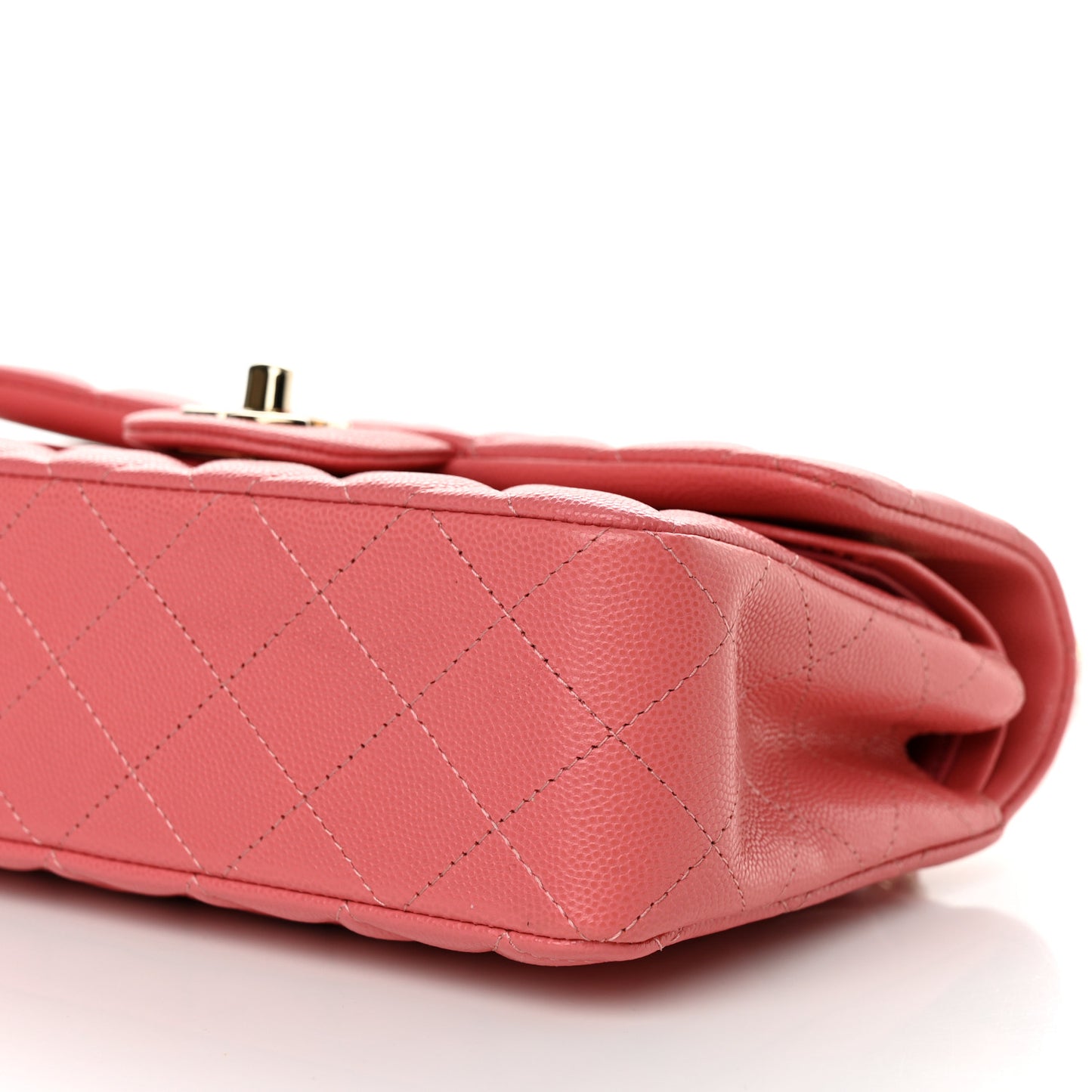 Caviar Quilted Small Double Flap Pink