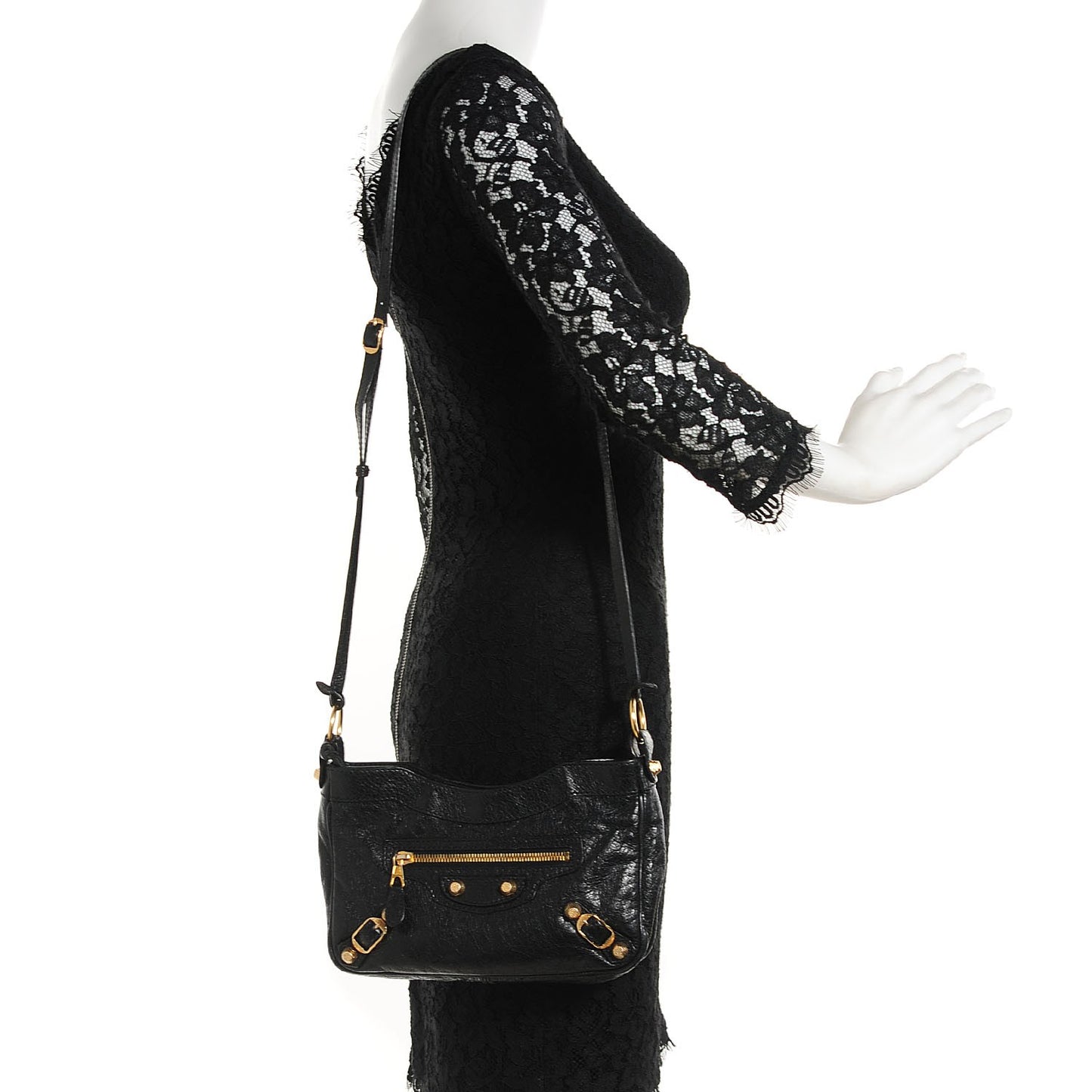 Agneau Giant 12 Gold Hardware Hip Black