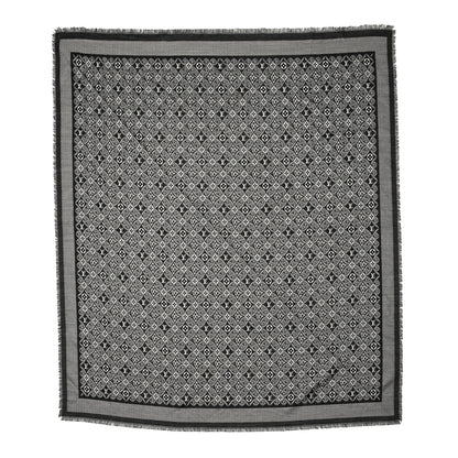 Louis Vuitton Silk Wool Jacquard Since 1854 Monogram Shawl Gray 1 of 6