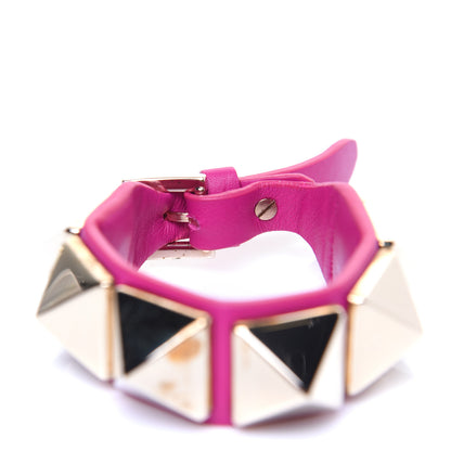 Valentino Garavani Calfskin Macro Rockstud Bracelet Pink 6 of 14