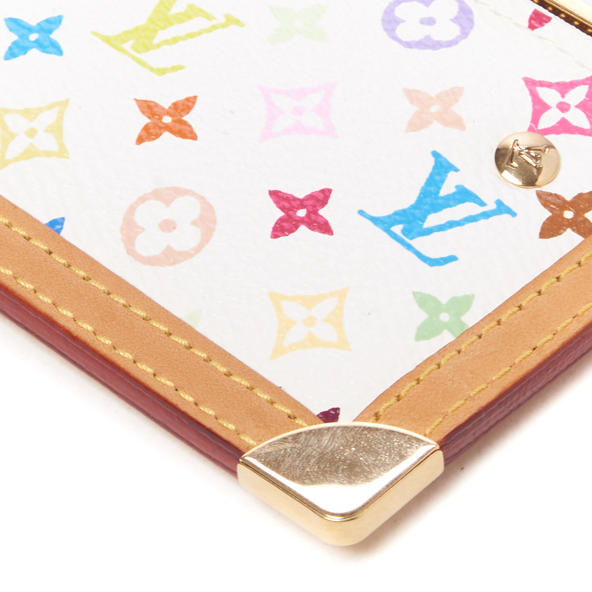 Monogram Multicolor Key Pouch White