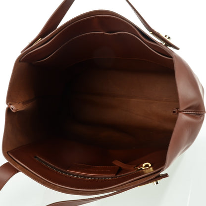 Balenciaga Calfskin Pocket Tote M Chocolate Black 5 of 9