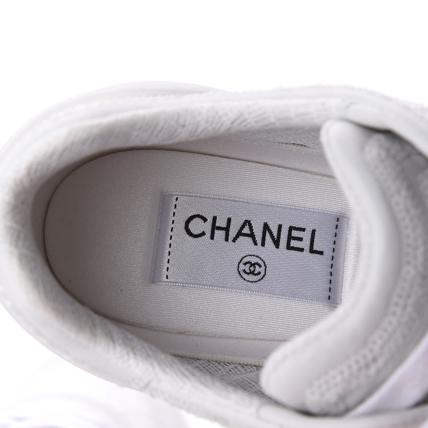 Chanel Sequin CC Sneakers 38.5 White 8 of 11