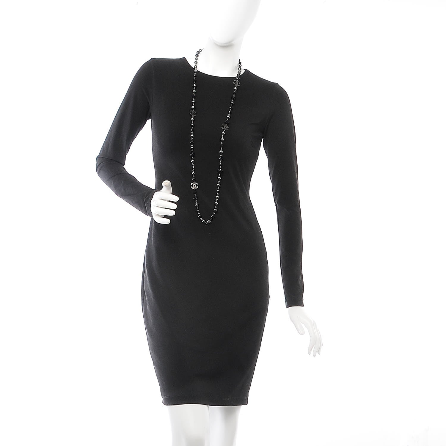 Chanel Ruthenium Beaded CC Long Necklace Black 2 of 4