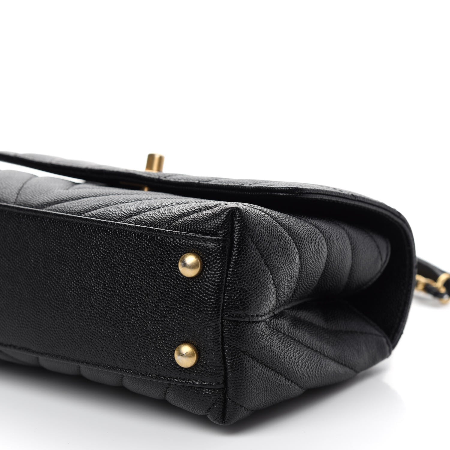 Chanel Caviar Chevron Quilted Mini Coco Handle Flap Black 8 of 8