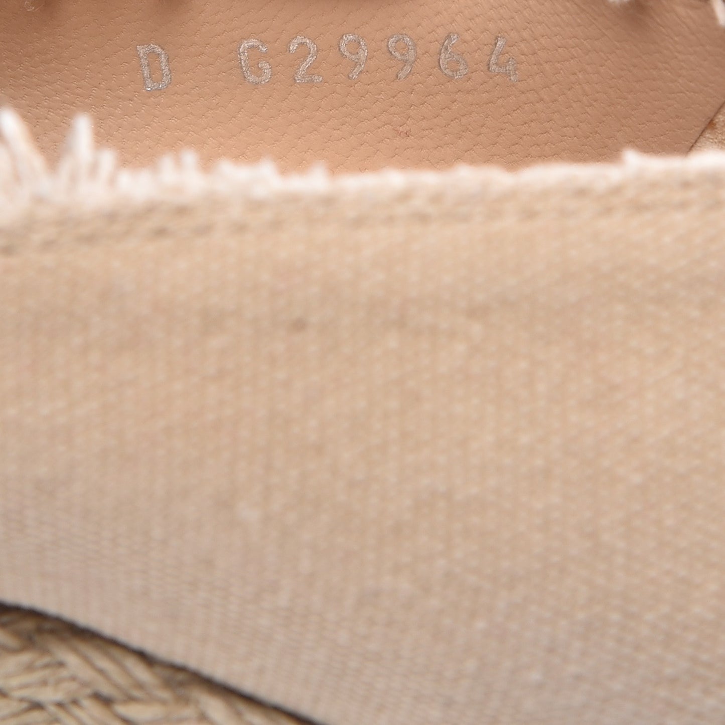 Toile Cap Toe Espadrille Pumps 39 Beige Black