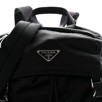 Prada Re-Nylon Saffiano Logo Double Buckle Backpack Black 7 of 9