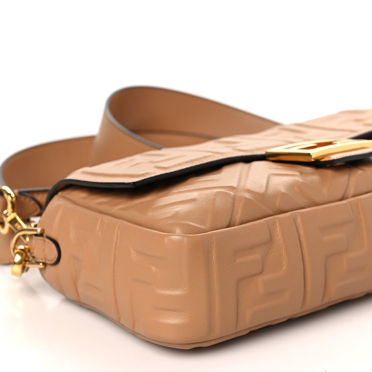 Nappa FF 1974 Embossed Baguette Miele Scuro