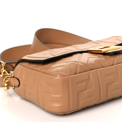 Fendi Nappa FF 1974 Embossed Baguette Miele Scuro 8 of 9