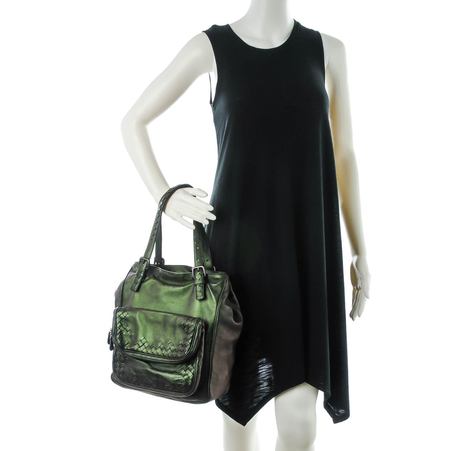 Iridescent Scarabee Pocket Tote Green