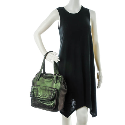 Bottega Veneta Iridescent Scarabee Pocket Tote Green 2 of 7