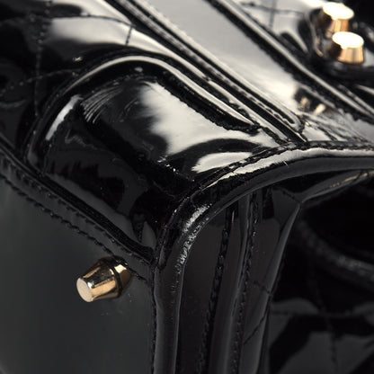 Burberry Patent Quilted Mini Manor Tote Black 12 of 12