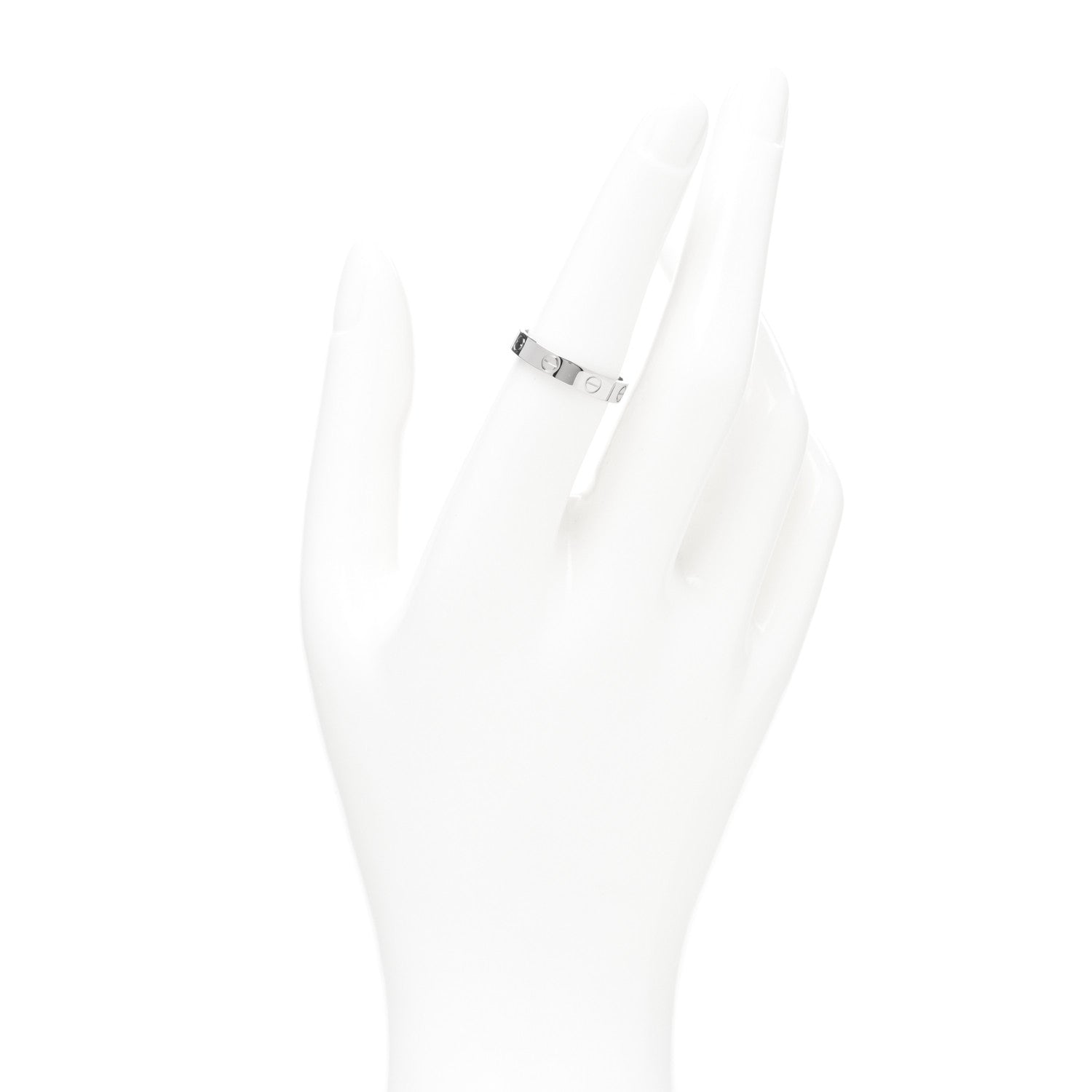 Cartier 18K White Gold 3.5mm LOVE Wedding Band Ring 54 6.75 3 of 5