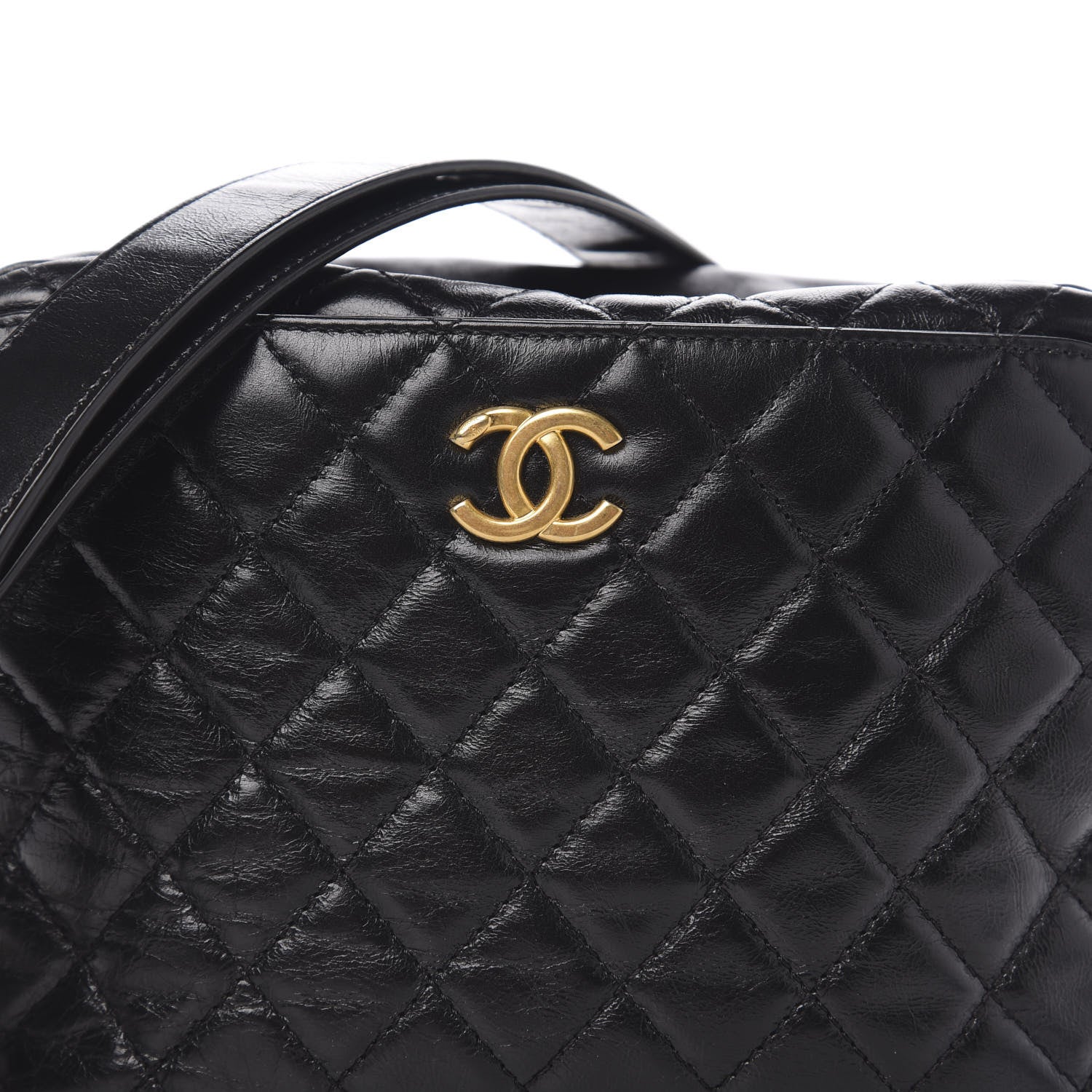 Chanel Calfskin Quilted CC Camera Case Black 7 of 9