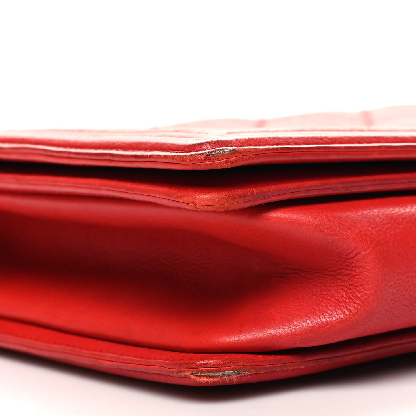 Calfskin Double Stitch New Medium Boy Flap Red