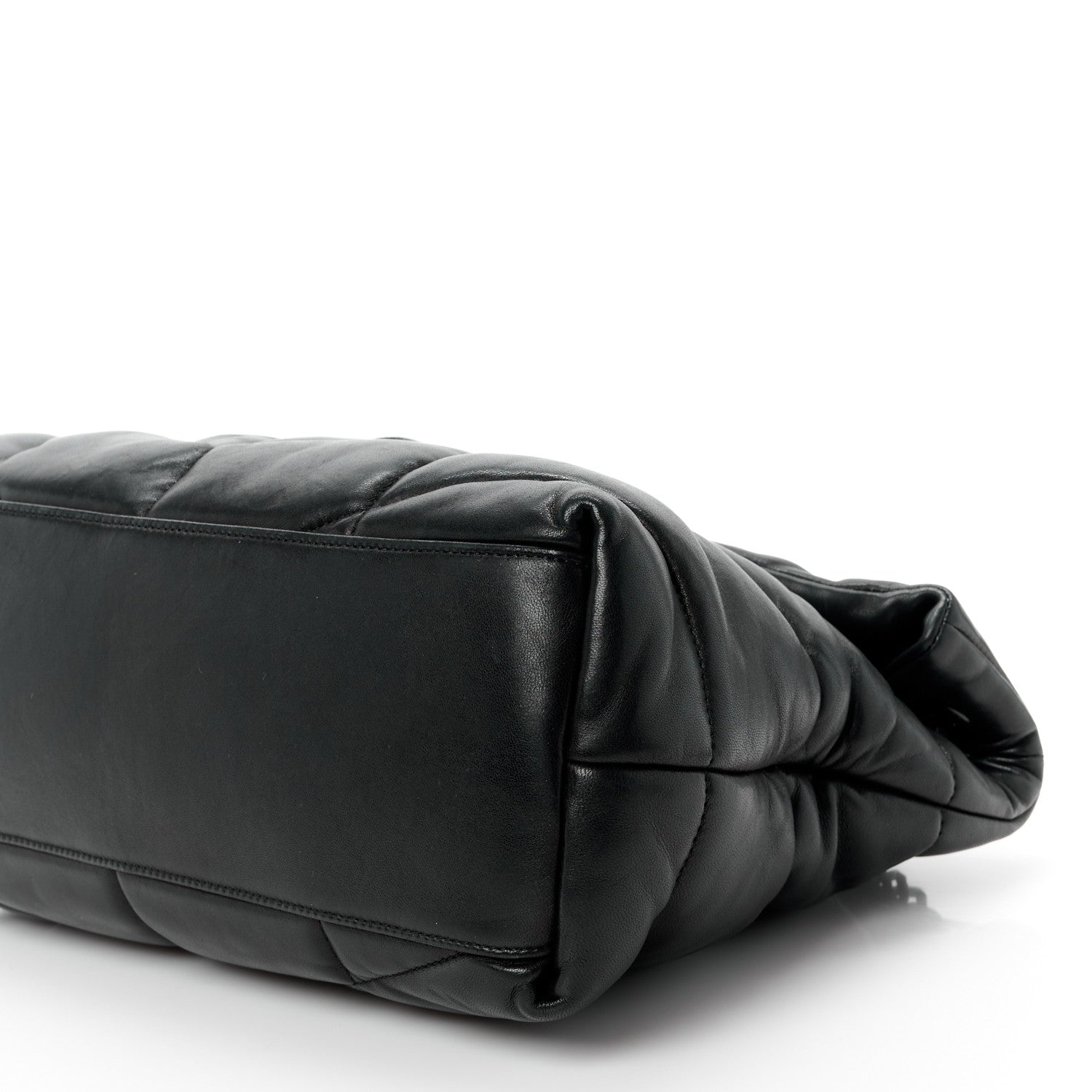 Saint Laurent Lambskin Quilted Monogram Monochrome Medium Loulou Puffer Chain Satchel Black 11 of 11