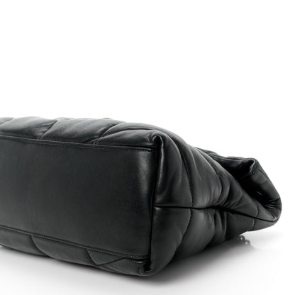Saint Laurent Lambskin Quilted Monogram Monochrome Medium Loulou Puffer Chain Satchel Black 11 of 11