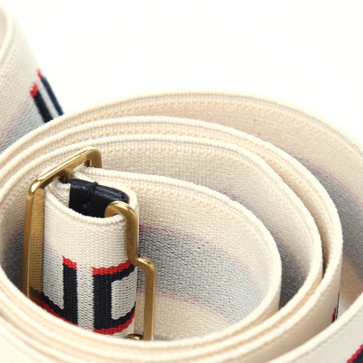Jacquard Crystal Stripe Double G Belt 100 40 White