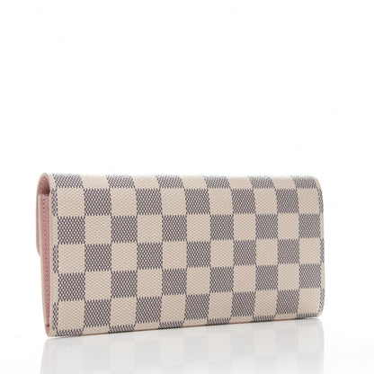 Louis Vuitton Damier Azur Emilie Wallet Rose Ballerine 3 of 7