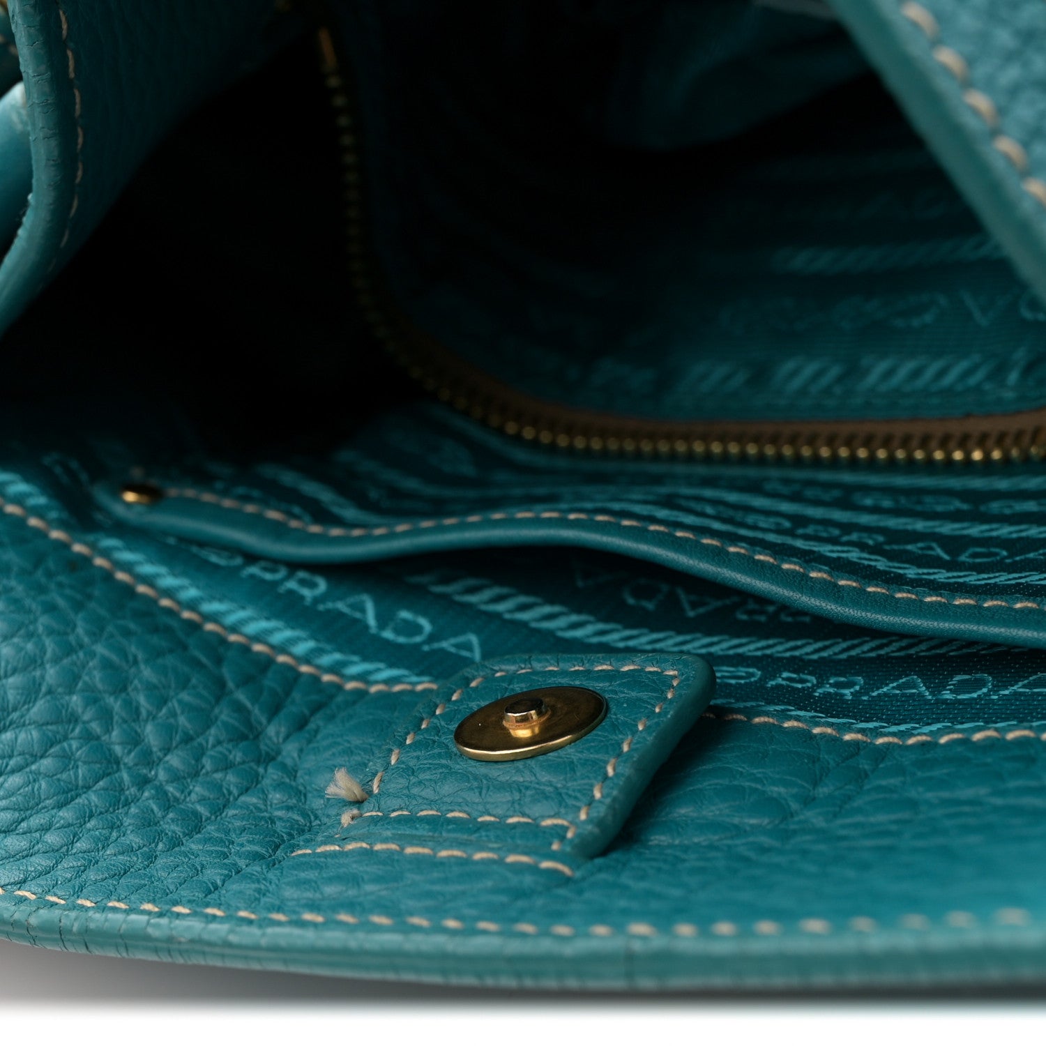 Prada Vitello Daino Tote Turchese 11 of 14