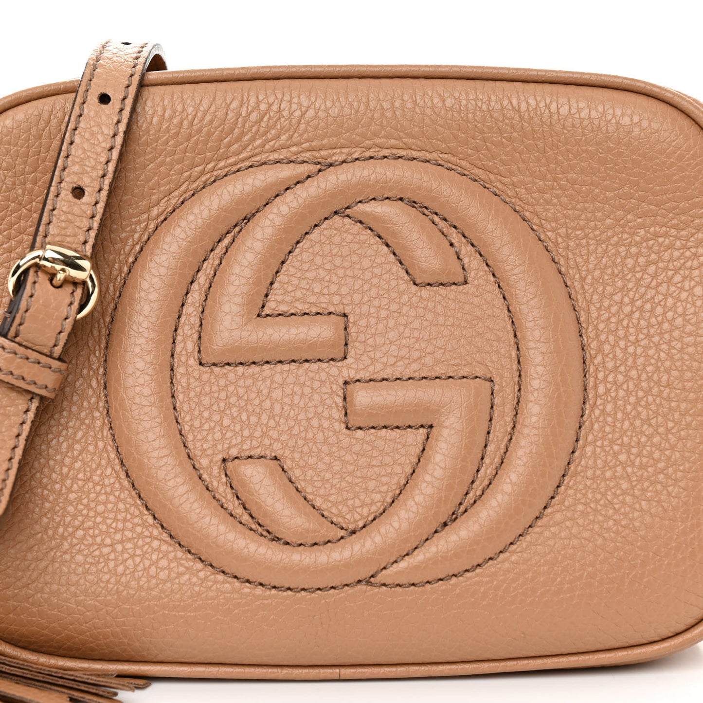 Pebbled Calfskin Small Soho Disco Bag Camelia