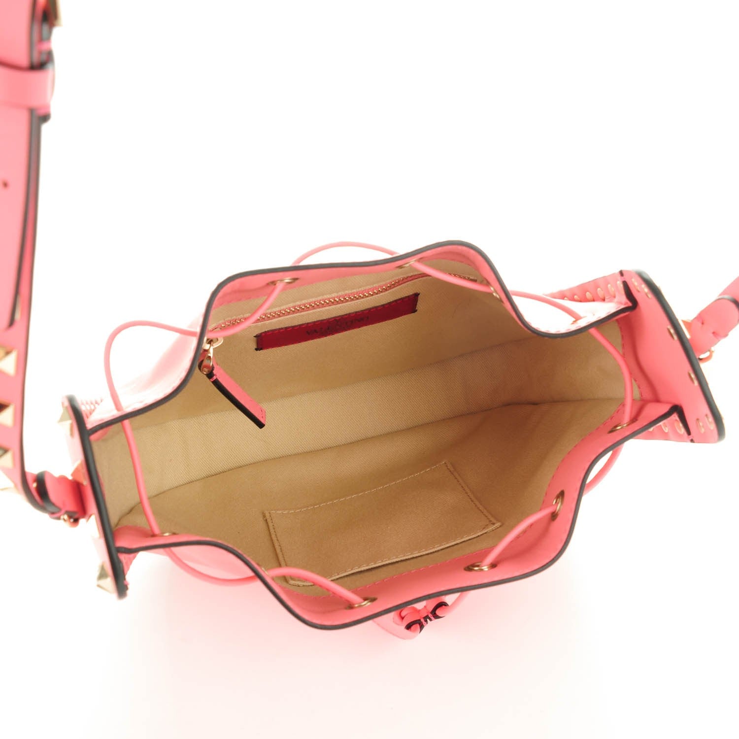 Valentino Garavani Vitello Rockstud Bucket Bag Paradise Rose 5 of 8