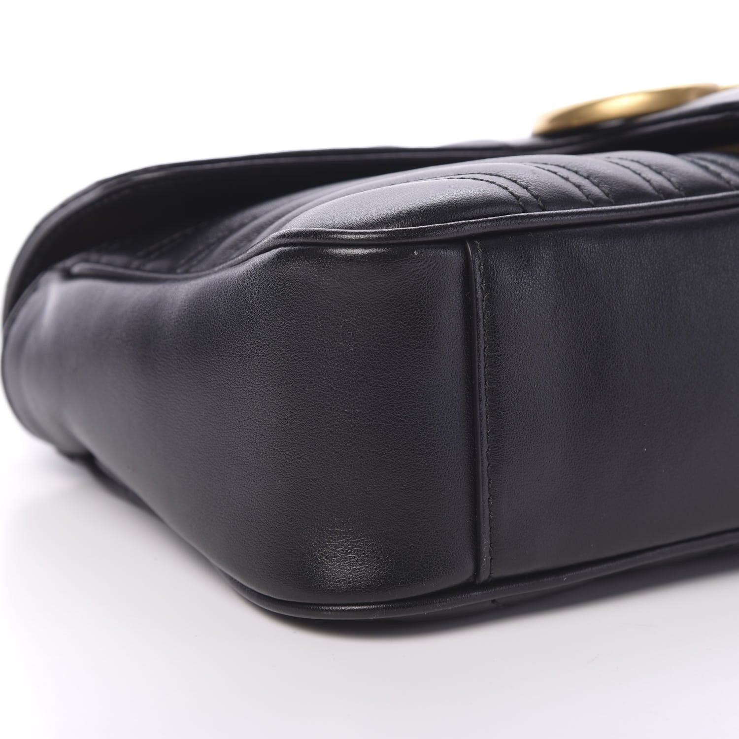 Gucci Calfskin Matelasse Small GG Marmont Shoulder Bag Black 7 of 10
