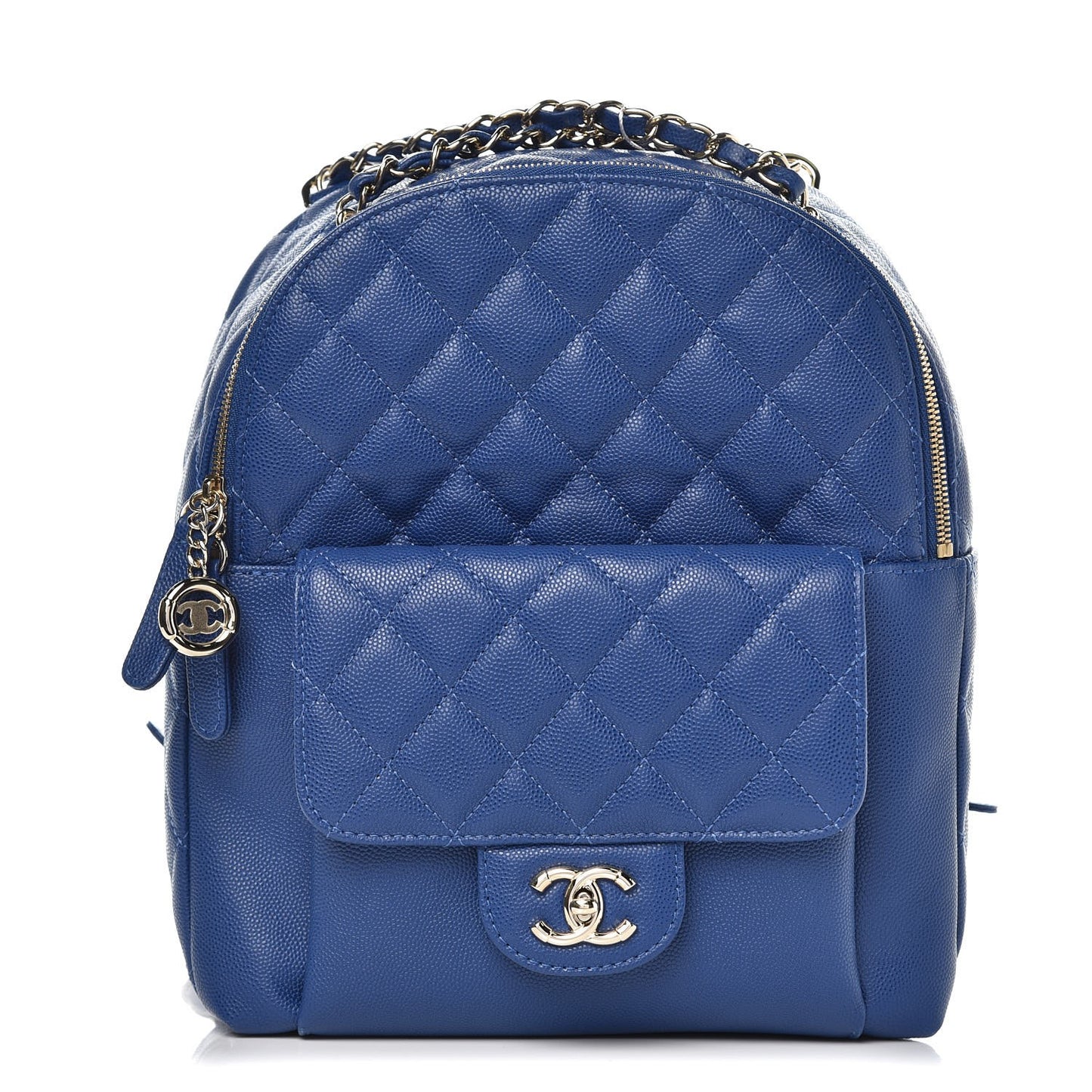 Caviar Quilted Large CC Day Backpack Blue