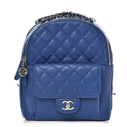 Chanel Caviar Quilted Large CC Day Backpack Blue 1 of 13