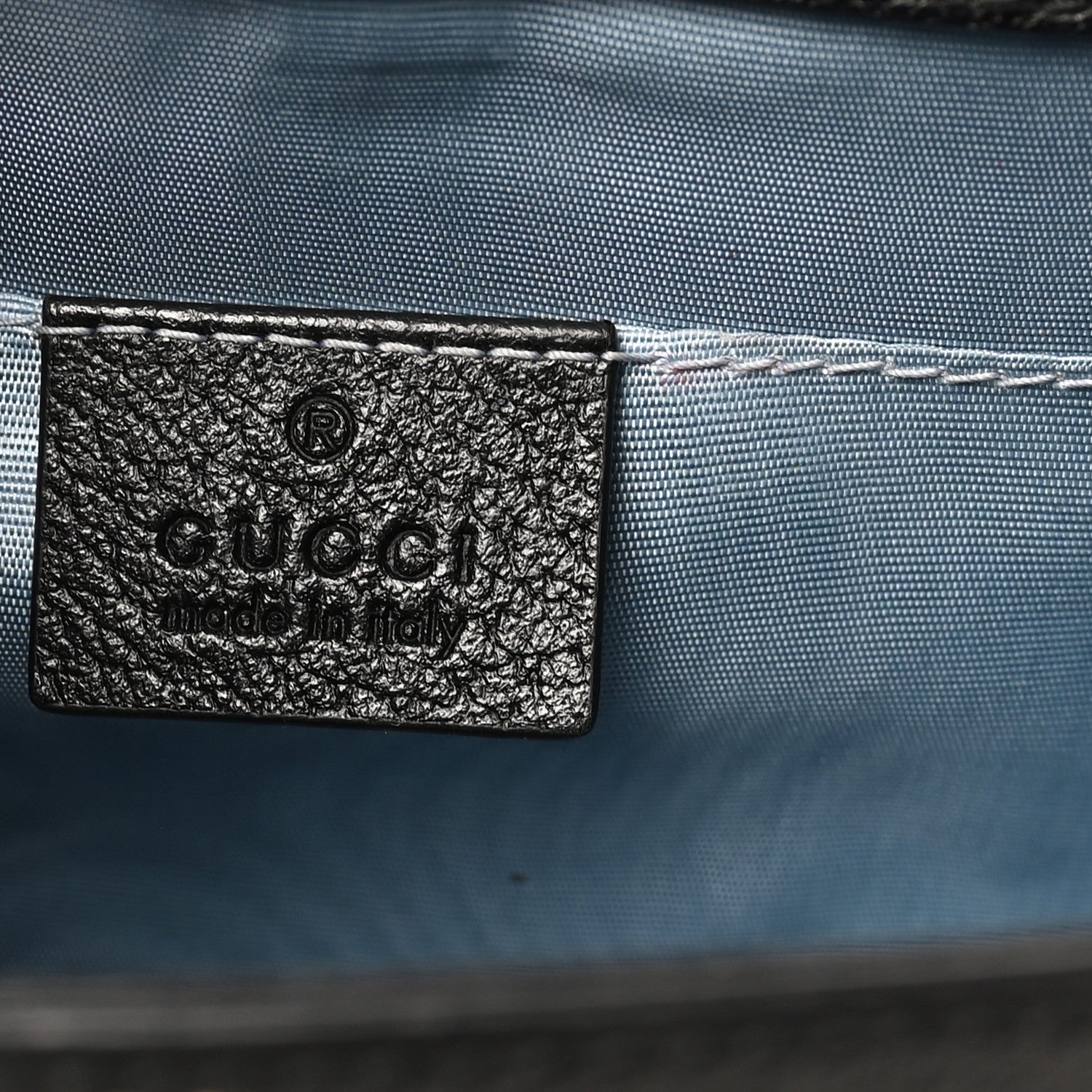 Gucci Textured Calfskin Bee Star Print Mini Sylvie Top Handle Bag Black 6 of 10