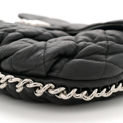 Chanel Washed Lambskin Quilted Medium Chain Around Messenger Black 10 of 11
