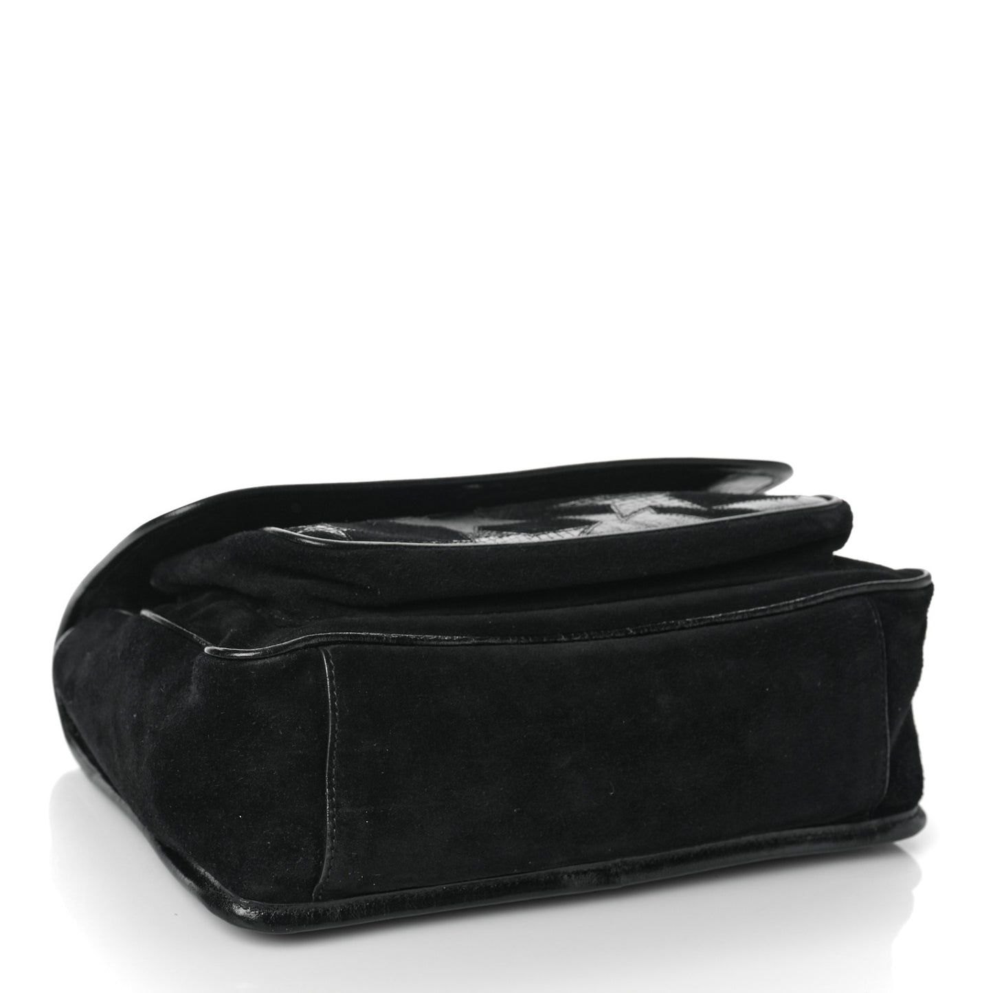 Calfskin Ayers Star Patchwork Monogram Medium Niki Chain Satchel Black