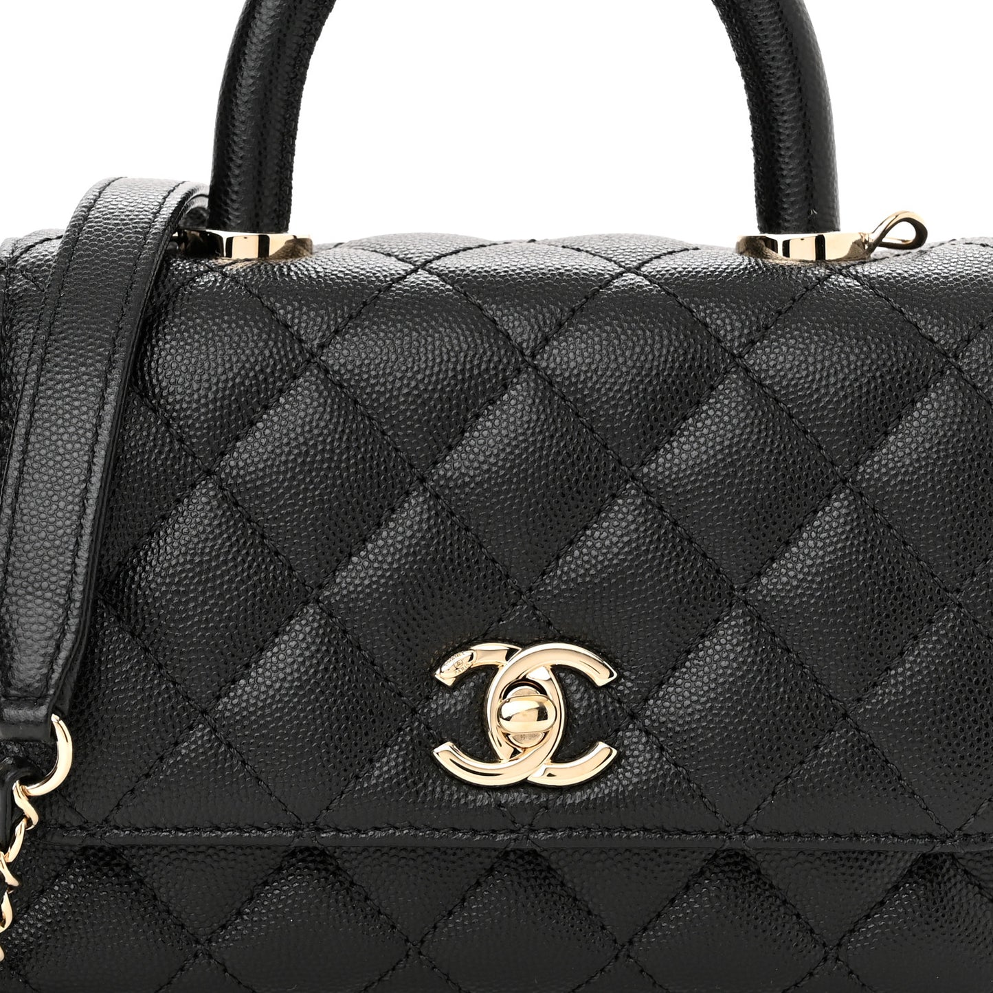 Caviar Quilted Extra Mini Coco Handle Flap Black